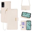 For TCL 40 XE 5G / 40X 5G / T601D Crossbody Chain Leather Phone Case(White) - 1