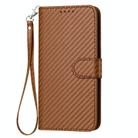 For ZTE Libero 5G IV YX0070 Carbon Fiber Buckle Leather Phone Case with Lanyard(Coffee) - 2