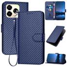For ZTE Axon 60 YX0070 Carbon Fiber Buckle Leather Phone Case with Lanyard(Royal Blue) - 1