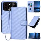For ZTE Blade A55 / A35 YX0070 Carbon Fiber Buckle Leather Phone Case with Lanyard(Light Purple) - 1