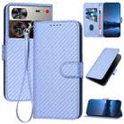 For ZTE nubia Z60 Ultra YX0070 Carbon Fiber Buckle Leather Phone Case with Lanyard(Light Purple) - 1