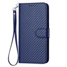 For Sharp Aquos Sense8 YX0070 Carbon Fiber Buckle Leather Phone Case with Lanyard(Royal Blue) - 2
