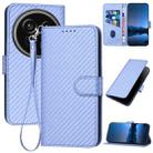 For Sharp Aquos R9 Pro YX0070 Carbon Fiber Buckle Leather Phone Case with Lanyard(Light Purple) - 1