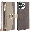 For itel A50 4G Crossbody Litchi Texture Leather Phone Case(Grey) - 1