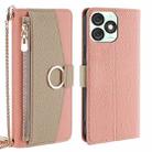 For itel A50 4G Crossbody Litchi Texture Leather Phone Case(Pink) - 1
