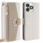 For itel A50 4G Crossbody Litchi Texture Leather Phone Case(White) - 1