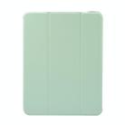For iPad Air 11 2025 / 2024 3-folding Electric Pressed Skin Texture Leather Tablet Case(Green) - 2