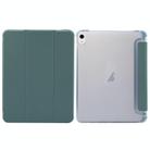 For iPad Air 11 2025 / 2024 3-folding Electric Pressed Skin Texture Leather Tablet Case(Deep Green) - 1