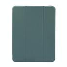 For iPad Air 11 2025 / 2024 3-folding Electric Pressed Skin Texture Leather Tablet Case(Deep Green) - 2