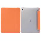 For iPad Air 11 2025 / 2024 3-folding Electric Pressed Skin Texture Leather Tablet Case(Orange) - 1