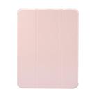 For iPad Air 11 2025 / 2024 3-folding Electric Pressed Skin Texture Leather Tablet Case(Light Pink) - 2