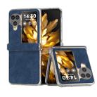 For OPPO Find N3 Flip Three Parts PU Leather Transparent Edge Phone Case(Blue) - 1