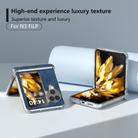 For OPPO Find N3 Flip Three Parts PU Leather Transparent Edge Phone Case(Blue) - 2