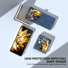 For OPPO Find N3 Flip Three Parts PU Leather Transparent Edge Phone Case(Blue) - 3