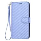 For iPhone SE 2024 YX0070 Carbon Fiber Buckle Leather Phone Case with Lanyard(Light Purple) - 2