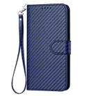 For iPhone 14 YX0070 Carbon Fiber Buckle Leather Phone Case with Lanyard(Royal Blue) - 2