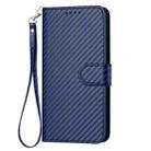 For iPhone 13 YX0070 Carbon Fiber Buckle Leather Phone Case with Lanyard(Royal Blue) - 2
