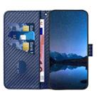 For iPhone 13 YX0070 Carbon Fiber Buckle Leather Phone Case with Lanyard(Royal Blue) - 3
