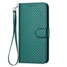 For iPhone XS Max YX0070 Carbon Fiber Buckle Leather Phone Case with Lanyard(Dark Green) - 2