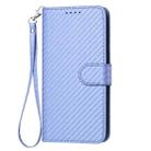 For iPhone 16 YX0070 Carbon Fiber Buckle Leather Phone Case with Lanyard(Light Purple) - 2