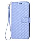 For Google Pixel 9a YX0070 Carbon Fiber Buckle Leather Phone Case with Lanyard(Light Purple) - 2