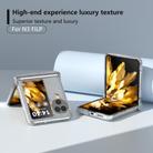 For OPPO Find N3 Flip  Three Parts Transparent Frame Diamond Phone Case(Silver) - 2