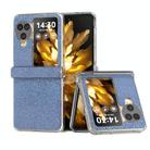 For OPPO Find N3 Flip  Three Parts Transparent Frame Diamond Phone Case(Blue) - 1