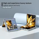 For OPPO Find N3 Flip  Three Parts Transparent Frame Diamond Phone Case(Blue) - 2