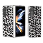 For Samsung Galaxy Z Fold5 Frosted Transparent Edge Leopard Print Phone Case(Silver) - 1