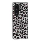 For Samsung Galaxy Z Fold5 Frosted Transparent Edge Leopard Print Phone Case(Silver) - 2