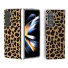 For Samsung Galaxy Z Fold5 Frosted Transparent Edge Leopard Print Phone Case(Gold) - 1