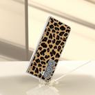 For Samsung Galaxy Z Fold6 5G Frosted Transparent Edge Leopard Print Phone Case(Brown) - 2