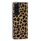 For Samsung Galaxy Z Fold6 5G Frosted Transparent Edge Leopard Print Phone Case(Brown) - 3