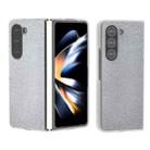 For Samsung Galaxy Z Fold5 Frosted Transparent Edge Diamond Phone Case(Silver) - 1
