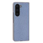 For Samsung Galaxy Z Fold6 5G Frosted Transparent Edge Diamond Phone Case(Blue) - 3