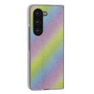 For Samsung Galaxy Z Fold6 5G Frosted Transparent Edge Diamond Phone Case(Rainbow) - 3