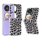 For Huawei Pocket 2 Three Parts Frosted Transparent Frame Leopard Pattern Phone Case(Silver Leopard) - 1