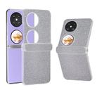 For Huawei Pocket 2 Three Parts Frosted Transparent Frame Diamond Phone Case(Silver) - 1