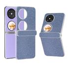 For Huawei Pocket 2 Three Parts Frosted Transparent Frame Diamond Phone Case(Blue) - 1