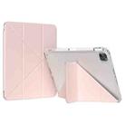 For iPad Pro 13 2024 GEBEI Deformation Leather Tablet Case(Pink) - 1