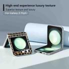 For Samsung Galaxy Z Flip6 Three Parts Frosted Transparent Frame Leopard Pattern Phone Case(Gold Leopard) - 2