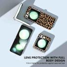 For Samsung Galaxy Z Flip6 Three Parts Frosted Transparent Frame Leopard Pattern Phone Case(Gold Leopard) - 3