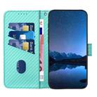 For Sony Xperia 1 V 2023 YX0070 Carbon Fiber Buckle Leather Phone Case with Lanyard(Light Blue) - 3