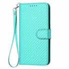 For Sony Xperia 10 VI YX0070 Carbon Fiber Buckle Leather Phone Case with Lanyard(Light Blue) - 2
