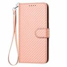 For Tecno Pova 6 Neo 5G / Spark 30 5G YX0070 Carbon Fiber Buckle Leather Phone Case with Lanyard(Pink) - 2