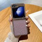 For Samsung Galaxy Z Flip6 Gradient Glitter Powder Electroplated Diamond PC Full Coverage Shockproof Phone Case(Pink) - 1