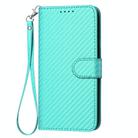 For Infinix Hot 30 YX0070 Carbon Fiber Buckle Leather Phone Case with Lanyard(Light Blue) - 2