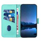 For Infinix Hot 30 YX0070 Carbon Fiber Buckle Leather Phone Case with Lanyard(Light Blue) - 3