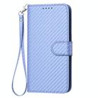 For Infinix Hot 30 YX0070 Carbon Fiber Buckle Leather Phone Case with Lanyard(Light Purple) - 2