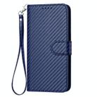 For Infinix Hot 40i YX0070 Carbon Fiber Buckle Leather Phone Case with Lanyard(Royal Blue) - 2